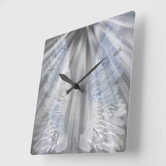 Angels wings en licht vierkante klok (Hoek)