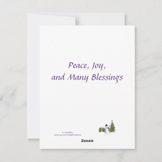 Angels Wish You Peace Joy and Veel Blessings Feestdagenkaart (Achterkant)