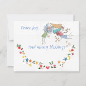 Angels Wish You Peace Joy and Veel Blessings Feestdagenkaart (Voorkant)