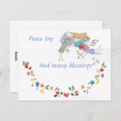 Angels Wish You Peace Joy and Veel Blessings Feestdagenkaart (Voorkant / Achterkant)