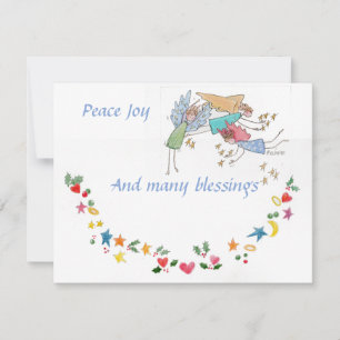 Angels Wish You Peace Joy and Veel Blessings Feestdagenkaart