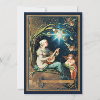 Angels Wishing Merry Christmas Holiday Card Feestdagenkaart