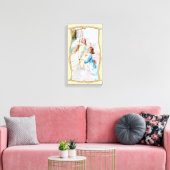 Angels With Christmas Bell Canvas Afdruk (Insitu (Woonkamer))