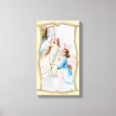 Angels With Christmas Bell Canvas Afdruk (Voorkant)