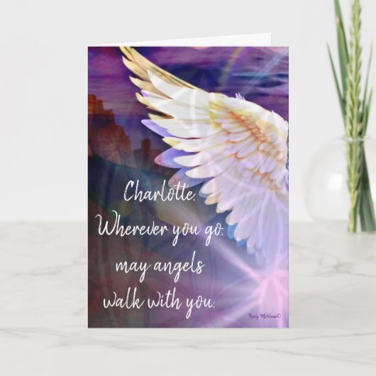 Angels With You Angel Name Folded Blank Greeting Kaart (Voorkant)