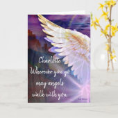Angels With You Angel Name Folded Blank Greeting Kaart (Gele Bloem)