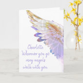 Angels With You Angel Name Lavender Gold Wing Kaart (Gele Bloem)