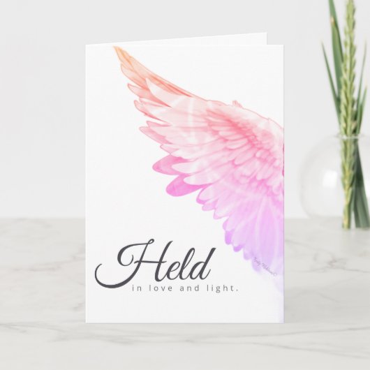 Angels With You Pink Angel Wing – Held Love Light Kaart (Voorkant)