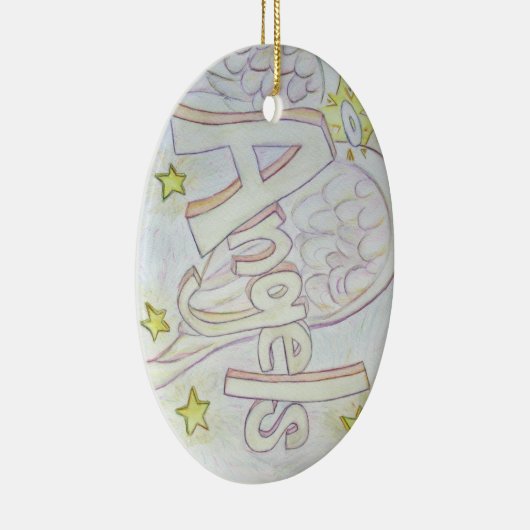 Angels Word Art Custom Hanger Ornamenten (Rechts)