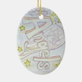 Angels Word Art Custom Hanger Ornamenten (Achterkant)