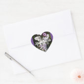Angels zijn bij je paarse bloemen floraliefde hart sticker (Envelop)