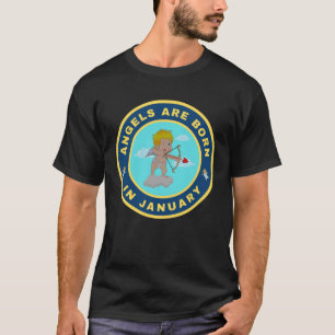 Angels zijn geboren in januari alternatieve ontwer t-shirt