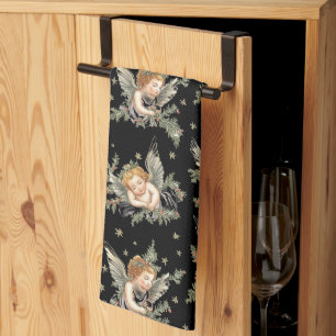  Angels Zwart patroon Theedoek