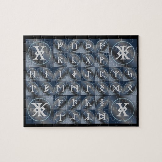 Angelsaksische Futhorc Rune Puzzel | runenalfabet Legpuzzel (Horizontaal)