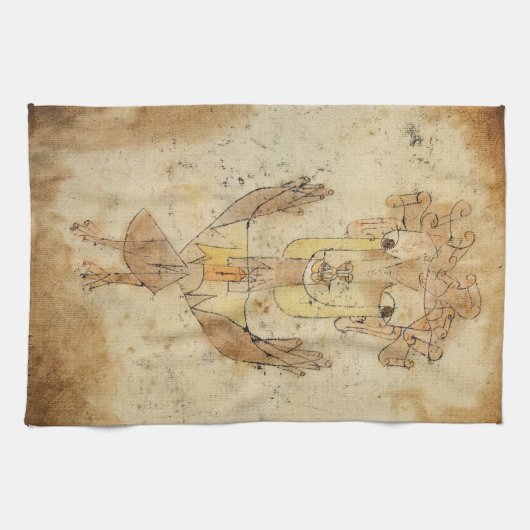 Angelus Novus door Paul Klee Theedoek (Horizontaal)