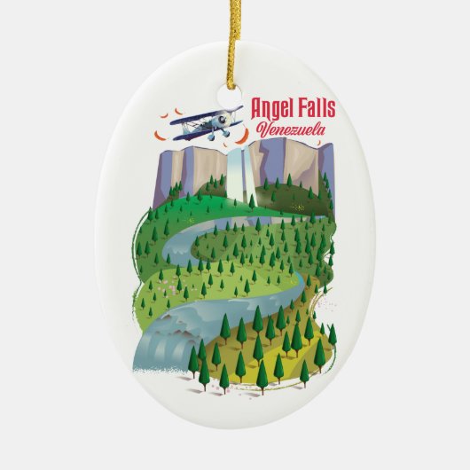 Angelwaterval Venezuela Keramisch Ornament (Voorkant)