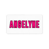 Angelyne naam etiket (Voorkant)