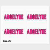 Angelyne naam rechthoekige sticker (Vel)
