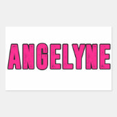 Angelyne naam rechthoekige sticker (Voorkant)