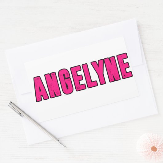 Angelyne naam rechthoekige sticker (Envelop)