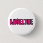 Angelyne naam ronde button 3,2 cm (Voorkant)