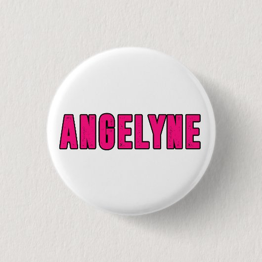 Angelyne naam ronde button 3,2 cm (Voorkant)