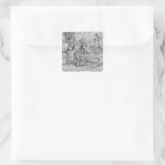 Anger, 1557 vierkante sticker (Tas)