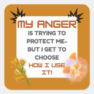 Anger Awareness Quote Vierkante Sticker