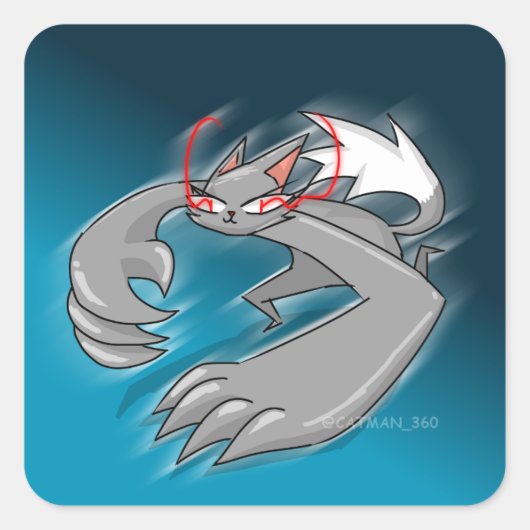 ANGER CAT VIERKANTE STICKER (Voorkant)