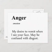 Anger Definition Briefkaart (Voorkant / Achterkant)