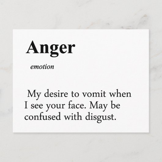 Anger Definition Briefkaart (Voorkant)