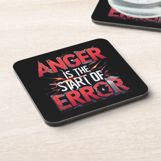 Anger is the Start of Error | Powerful Quote Bier Onderzetter (Linkerzijde)