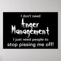 Anger Management Poster - Witte tekst op zwart