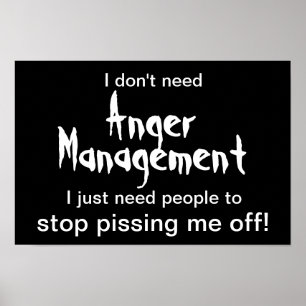 Anger Management Poster - Witte tekst op zwart