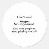 Anger Management Ronde Sticker (Voorkant)
