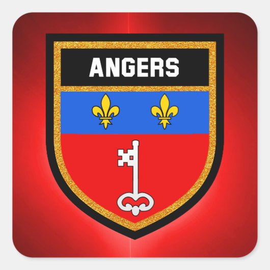Angers Flag Vierkante Sticker (Voorkant)