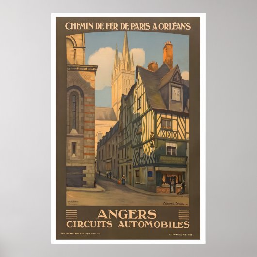 Angers Frankrijk Spoorwegen van Parijs naar Orlean Poster (Voorkant)
