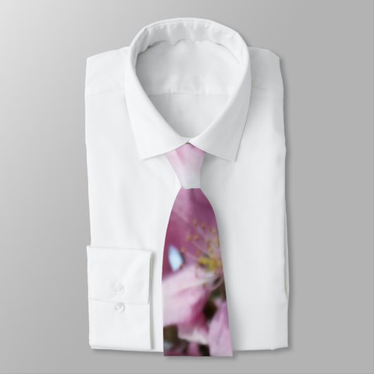 Angery Honey Bee op Roze Crabapple Blossom Stropdas (Gebonden)