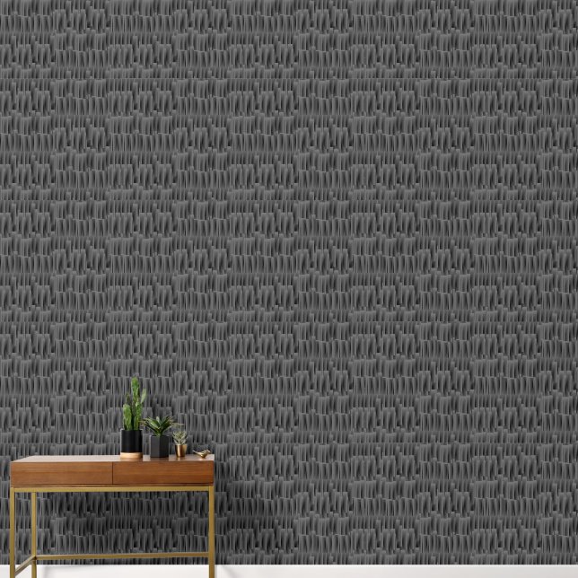 Angestelle Retro Zwart & Wit Textiel Behang (Hal)