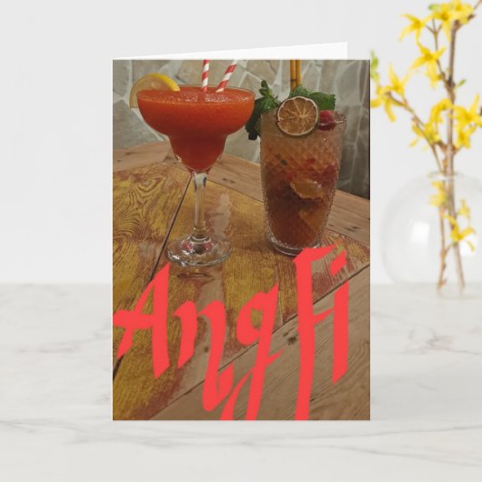 AngFi Birthday Kaart (Gele Bloem)