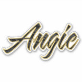 Angie black gold Lettering Aufkleber Sticker (Voorkant)
