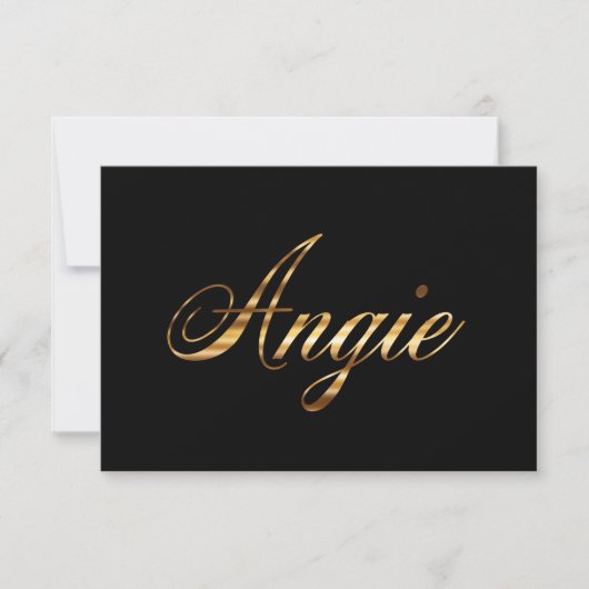 Angie gold Design Lettering Karte (Voorkant)
