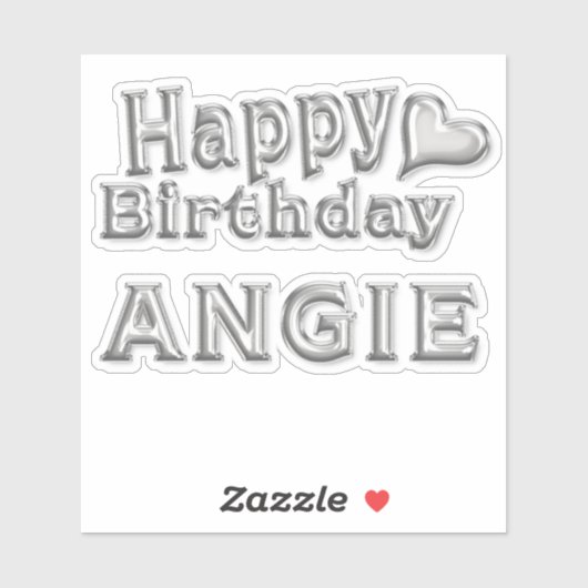Angie Happy Birthday silver Aufkleber Sticker (Vel)