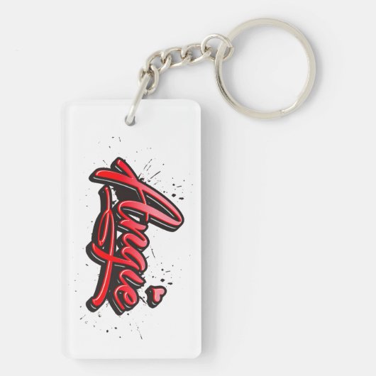 Angie Heart Splash Schlüsselanhänger rechteckig Sleutelhanger (achterkant)