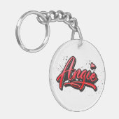 Angie Heart Splash Schlüsselanhänger rund Sleutelhanger (Voorkant Links)