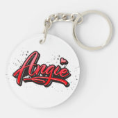 Angie Heart Splash Schlüsselanhänger rund Sleutelhanger (Achterkant)