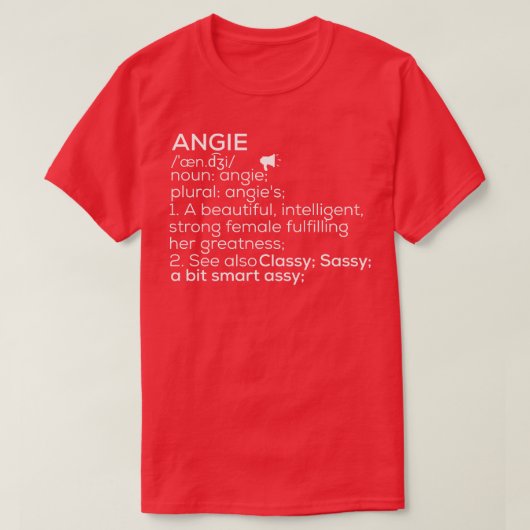 Angie Naam Angie Definitie Angie Vrouw Naam Angi T-shirt (Design voorkant)