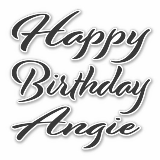 Angie Name Vorname black Sticker Geburtstag (Voorkant)