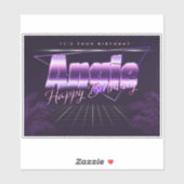 Angie Name Vorname lila retro Sticker Geburtstag (Vel)