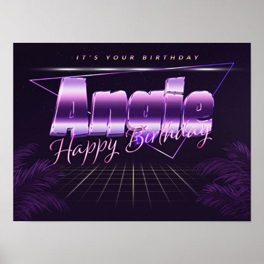 Angie Name Vorname retro Poster Geburtstag (Voorkant)